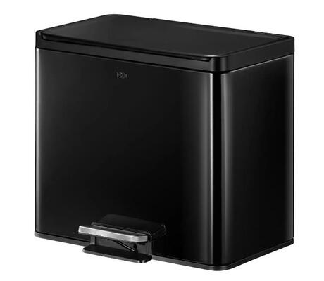 Papelera con Pedal 9+9+9L Negro EKO Essential